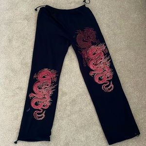 Dragon patterned joggers. Size small